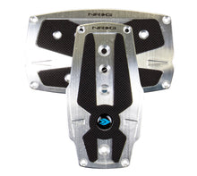 Load image into Gallery viewer, NRG Silver Automatic Brushed Aluminum Sport Pedal with Black Rubber Inserts Universal - eliteracefab.com