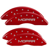 MGP 4 Caliper Covers Engraved Front & Rear MOPAR Red finish silver ch