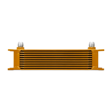 Load image into Gallery viewer, Mishimoto Universal 10 Row Oil Cooler - Gold - eliteracefab.com