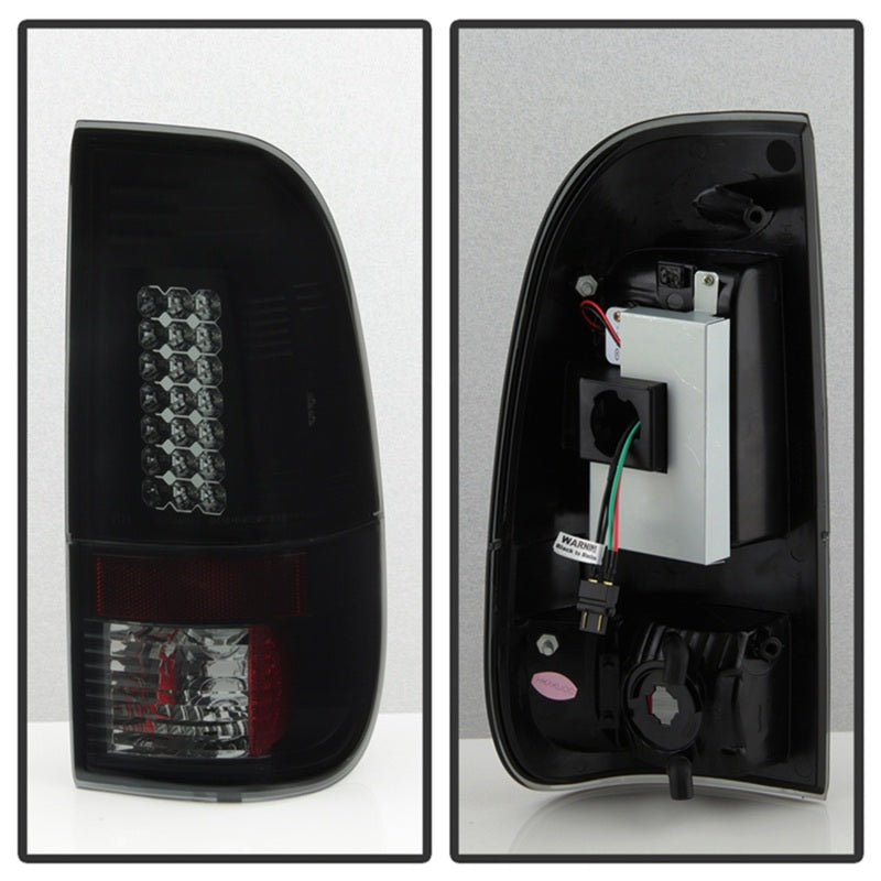 Spyder 08-16 Ford Super Duty LED Tail Lights Black Smoke ALT-YD-FS07-LED-BSM - eliteracefab.com