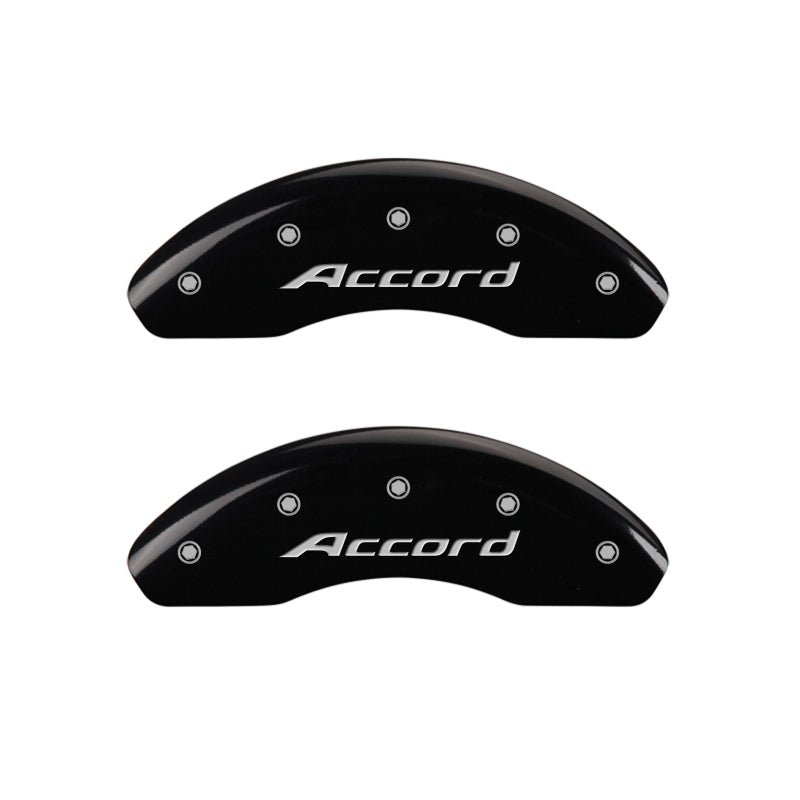 MGP 4 Caliper Covers Engraved Front Accord Engraved Rear Accord Black finish silver ch MGP