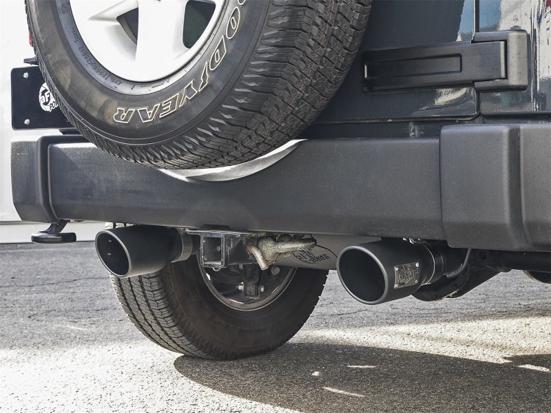 aFe Rebel Series 2.5in 409 SS Axle-Back Exhaust w/ Black Tips 2007+ Jeep Wrangler (JK) V6 3.6L/3.8L - eliteracefab.com