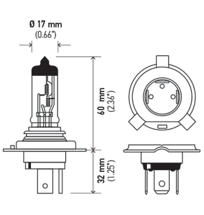 Hella Halogen H4 12V 60/55W Bulb - eliteracefab.com