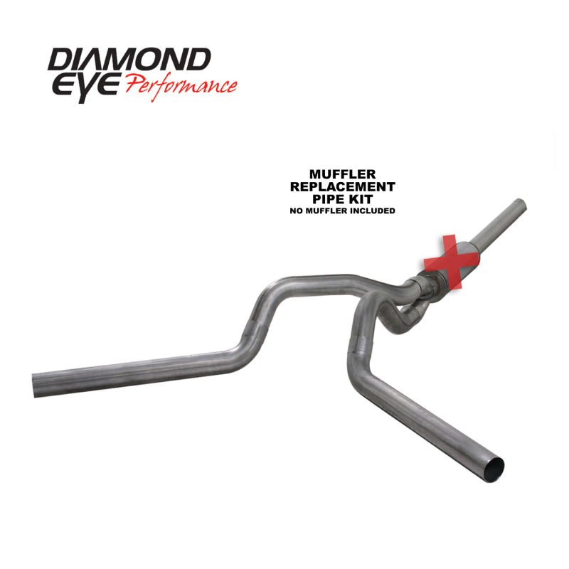 Diamond Eye KIT 4in CB MFLR RPLCMENT PIPE DUAL SS: 2004.5-2007.5 DODGE CUMMINS 600 Diamond Eye Performance