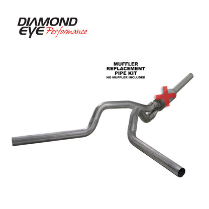 Diamond Eye KIT 4in CB MFLR RPLCMENT PIPE DUAL SS: 2004.5-2007.5 DODGE CUMMINS 600 Diamond Eye Performance