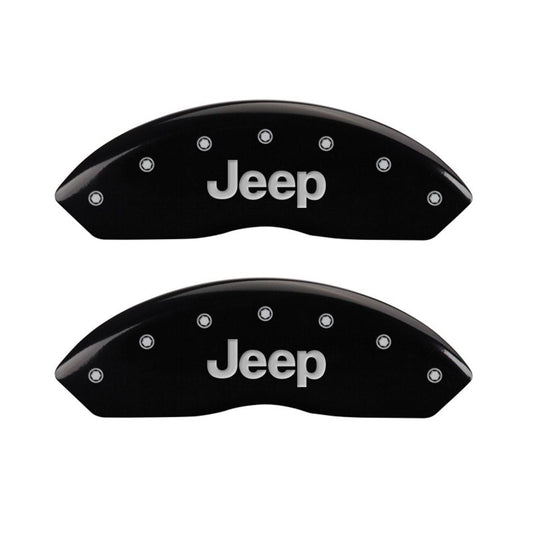 MGP Front set 2 Caliper Covers Engraved Front JEEP Black finish silver ch MGP