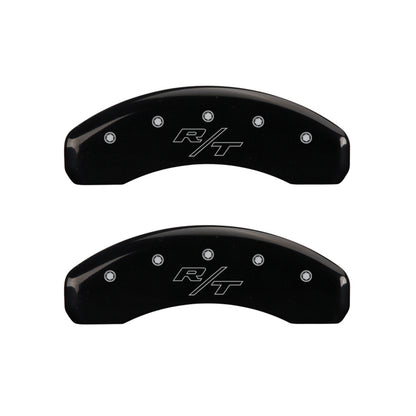 MGP 4 Caliper Covers Engraved Front Block/Challenger Engraved Rear Vintage Style/RT Blk fnsh slvr ch MGP
