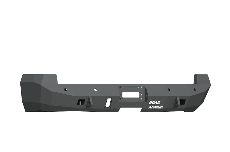 Road Armor 10-18 Ram 2500 Stealth Rear Winch Bumper w/Sensor Holes - Tex Blk (WARN M8000 Only) - eliteracefab.com