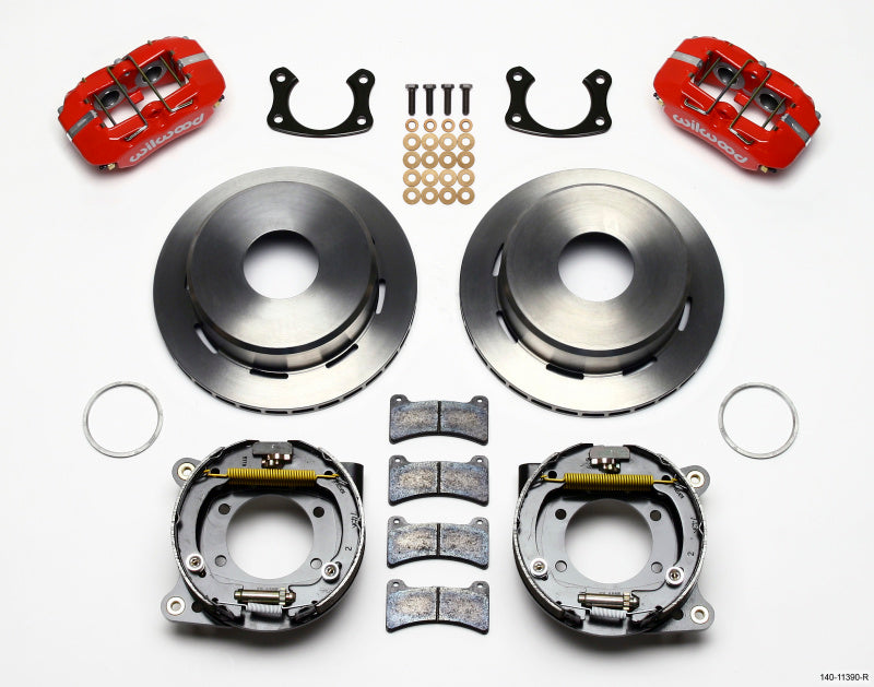 Wilwood Dynapro Low-Profile 11.00in P-Brake Kit - Red New Big Ford 2.50in Offset Wilwood