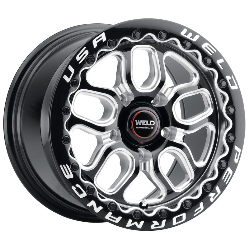 Weld Racing 15x10 Laguna Bead Lock 5x120 ET46 BS7.25 Gloss BLK MIL DIA 78.1 S907B0022P46