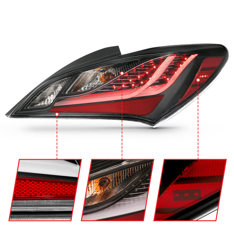 ANZO 10-13 Hyundai Genesis 2DR LED Taillights Smoke - eliteracefab.com