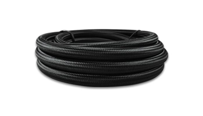 Vibrant -8 AN Black Nylon Braided Flex Hose w/ PTFE liner (10FT long) - eliteracefab.com