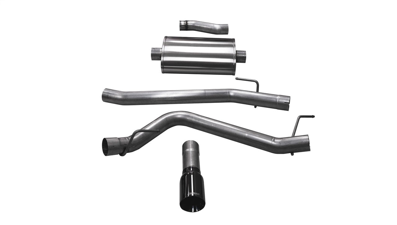 Corsa 2020 Jeep Gladiator JT 3.6L, Single Side Exit Cat-Back Exhaust System w/ Single 4in Black Tip - eliteracefab.com