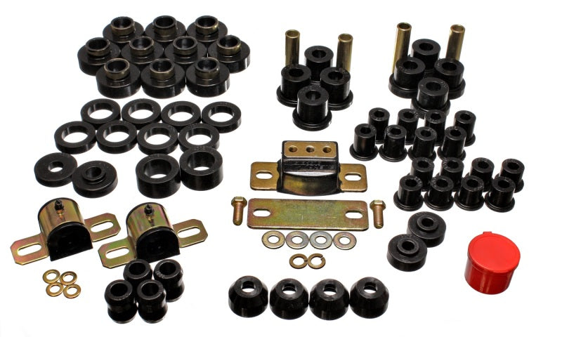 Energy Suspension 80-86 Jeep CJ7 Black Hyper-Flex Master Bushing Set - eliteracefab.com