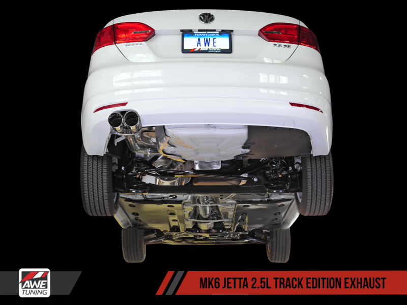 AWE Tuning Mk6 Jetta 2.5L Track Edition Exhaust - Polished Silver Tips - eliteracefab.com