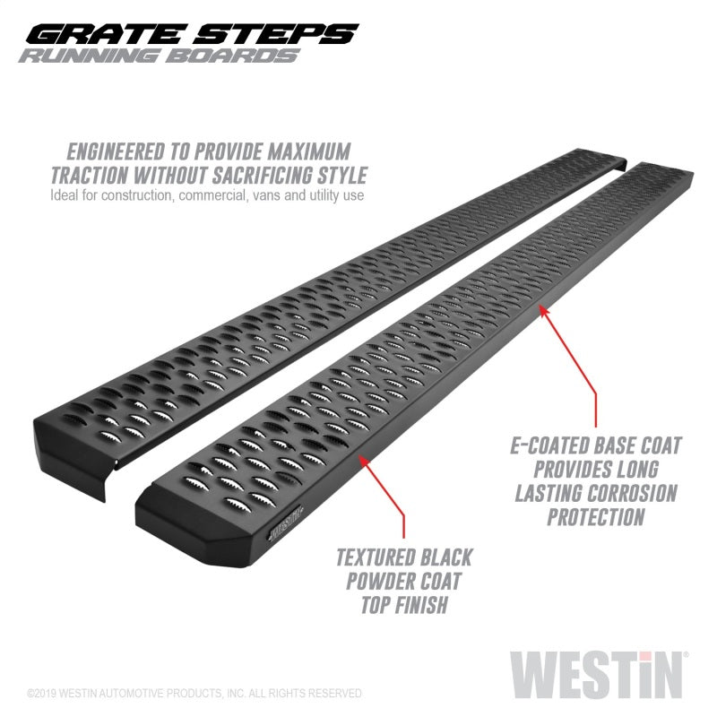 Westin Grate Steps Running Boards 86 in - Textured Black - eliteracefab.com