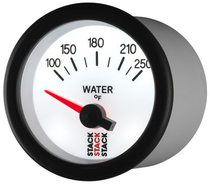 Autometer Stack 52mm 100-250 Deg F 1/8in NPTF Electric Water Temp Gauge - White ST3258
