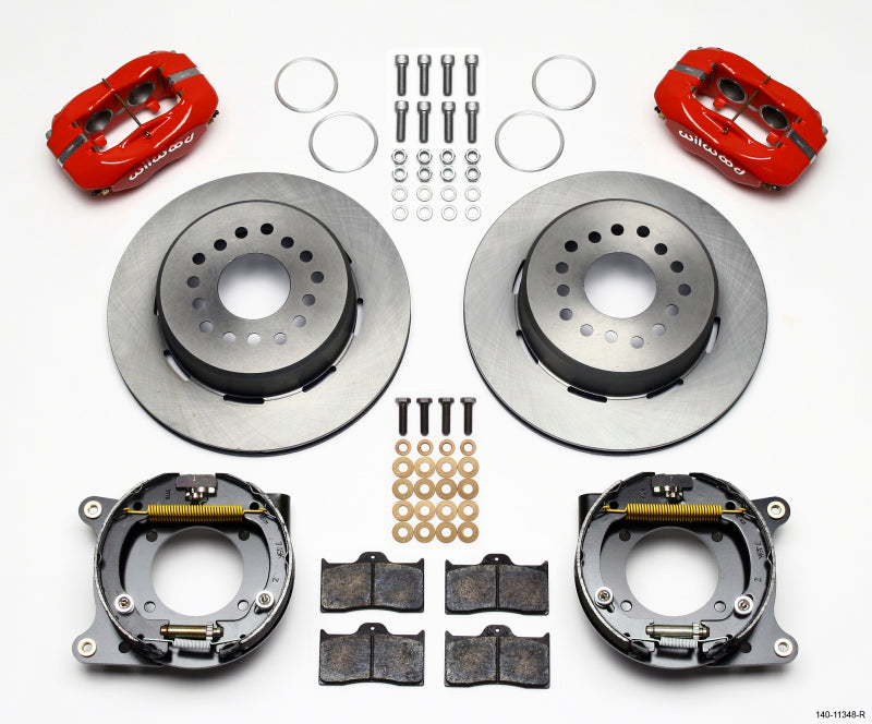 Wilwood Forged Dynalite P/S Park Brake Kit Red 55-57 Chevy 2.34in Offset Wilwood