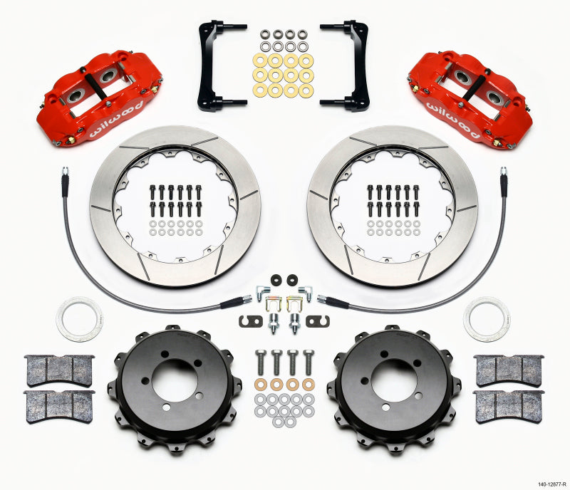 Wilwood Narrow Superlite 4R Rear Kit 12.88in Red 2008-2012 Subaru WRX w/Lines Wilwood