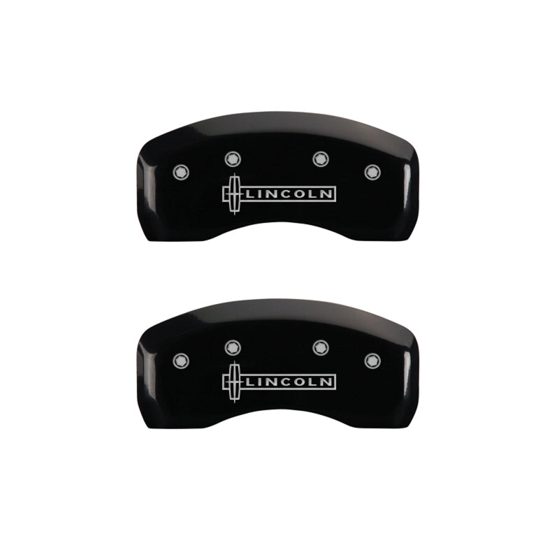 MGP 4 Caliper Covers Engraved Front & Rear Lincoln Black finish silver ch MGP