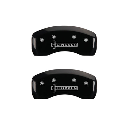 MGP 4 Caliper Covers Engraved Front & Rear Lincoln Black finish silver ch MGP