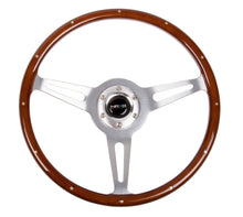 Load image into Gallery viewer, NRG Classic Wood Grain Steering Wheel (365mm) Wood w/Metal Inserts &amp; Brushed Alum. 3-Spoke Center - ST-380SL