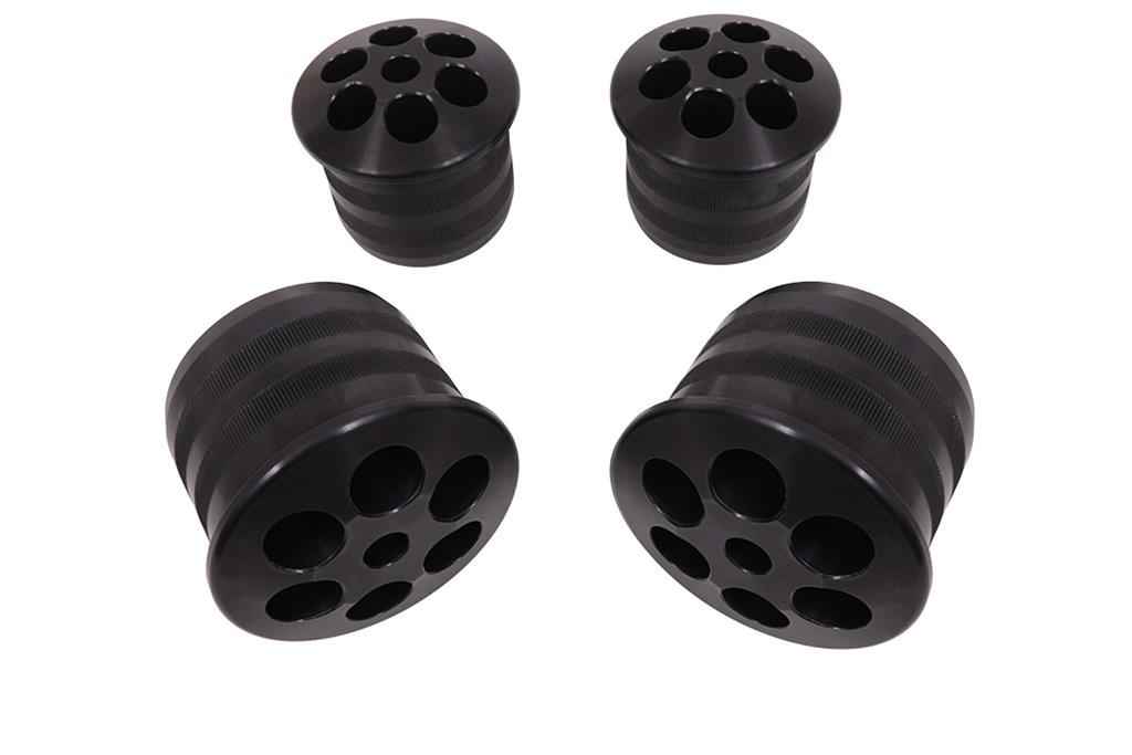 BMR 08-18 DODGE CHALLENGER ALUMINUM REAR CRADLE BUSHINGS KIT - BLACK ANODIZED - eliteracefab.com