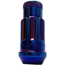 Load image into Gallery viewer, WHEEL MATE MUTEKI SR48 OPEN END LOCKING LUG NUT SET OF 4 – BURNING BLUE NEON 12×1.25 48MM - eliteracefab.com