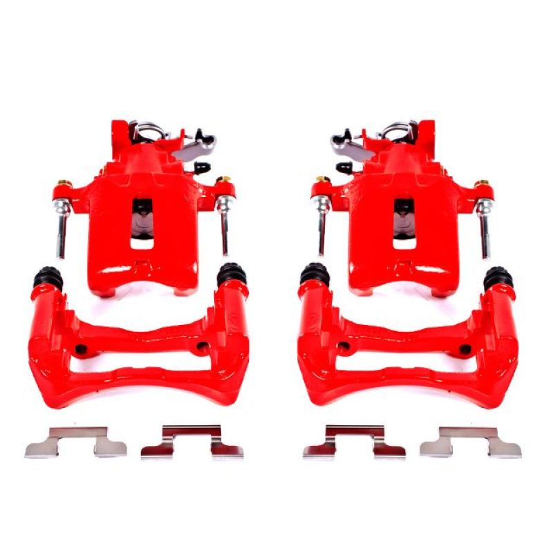 Power Stop 05-14 Ford Mustang Rear Red Calipers w/Brackets - Pair - eliteracefab.com