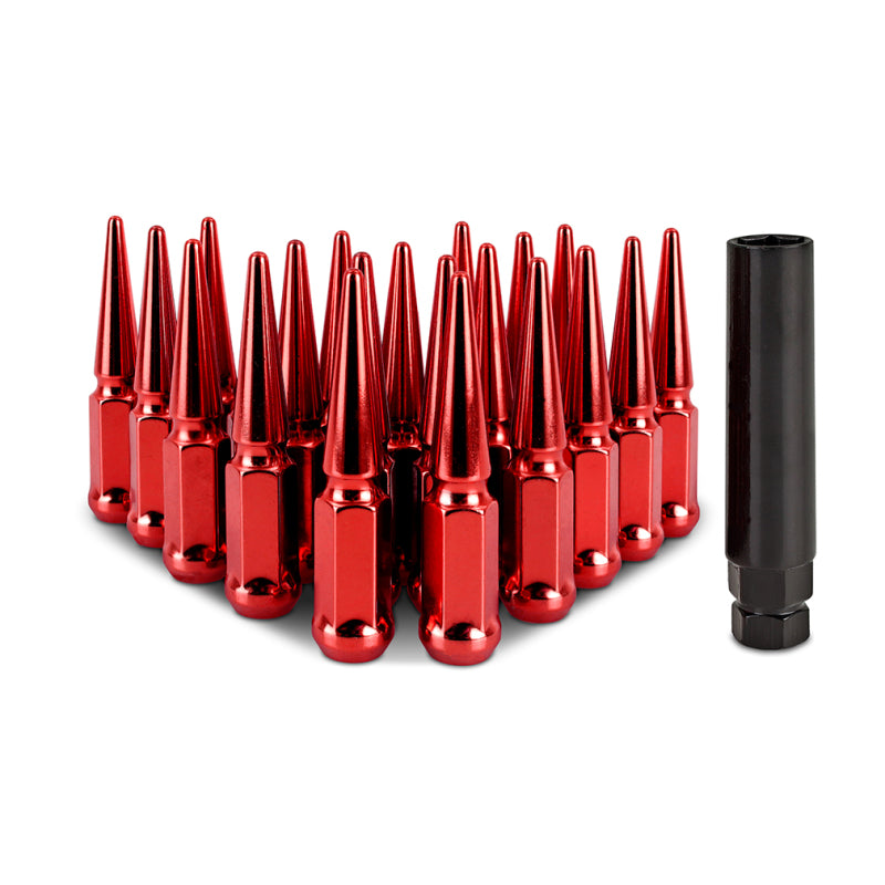 Mishimoto Steel Spiked Lug Nuts M12x1.5 20pc Set - Red Mishimoto