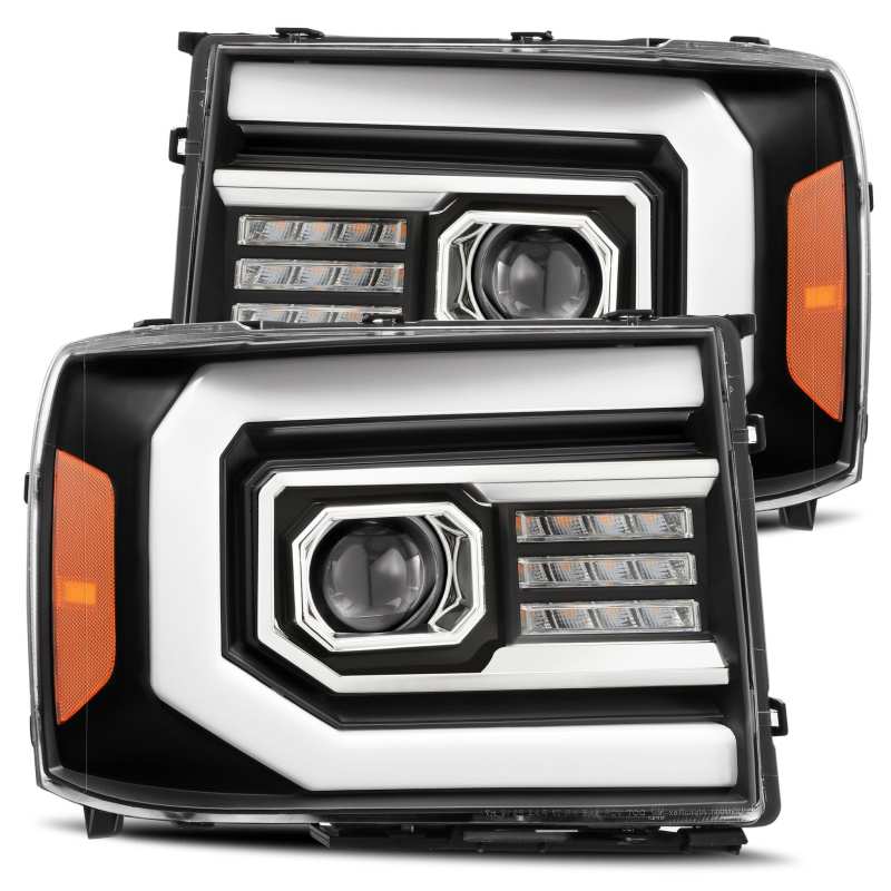 07-13 GMC Sierra PRO-Series Projector Headlights Black AlphaRex - eliteracefab.com