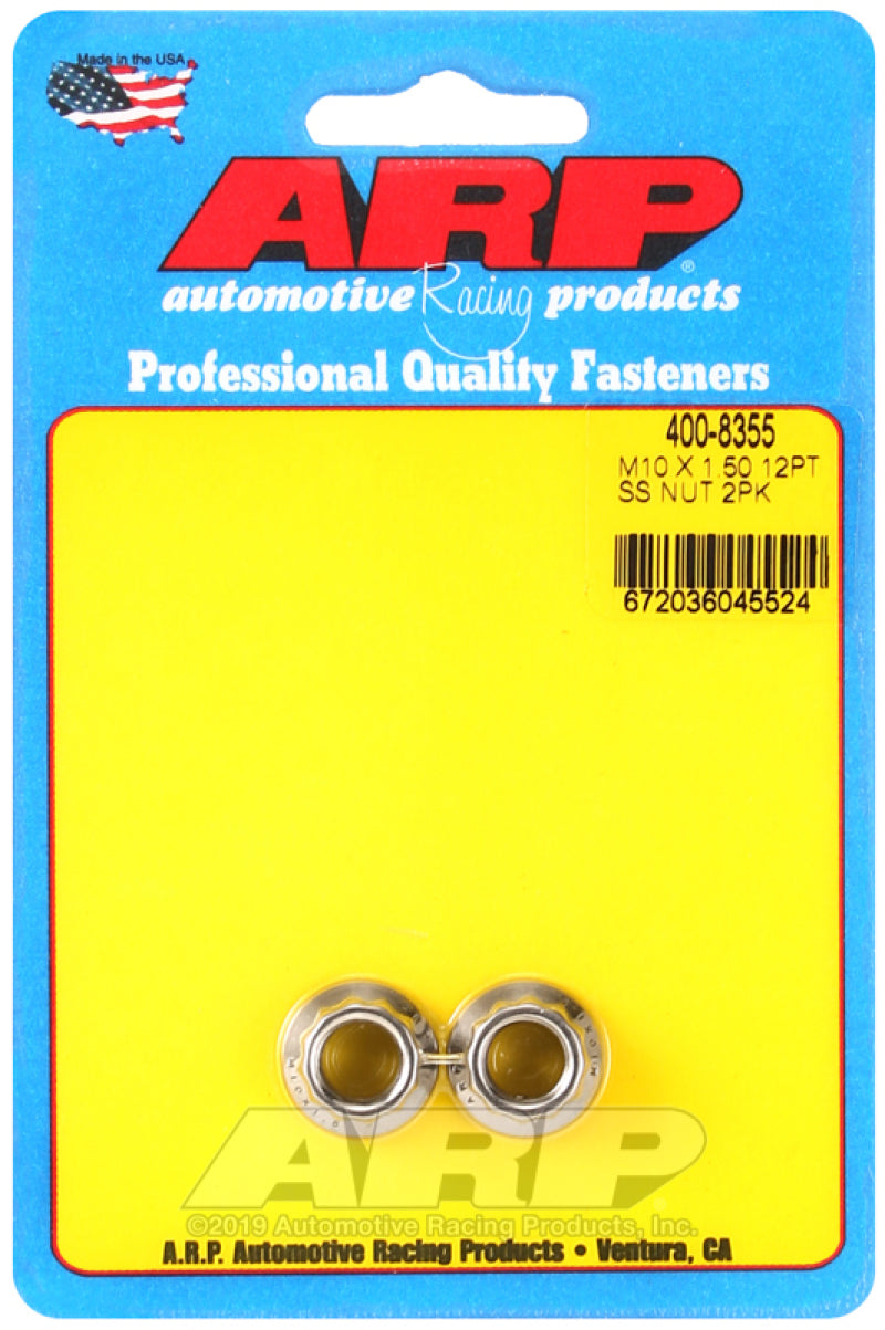 ARP M10 X 1.50 SS 12mm socket 12pt Nut Kit (2-pack) ARP