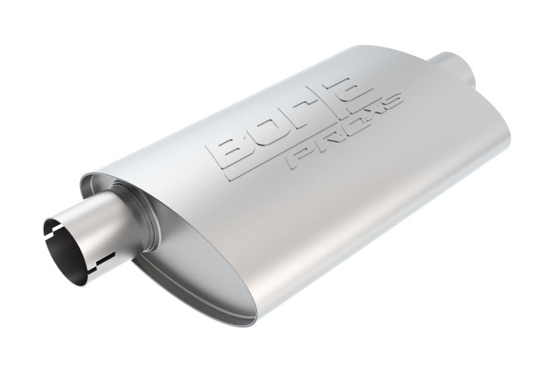 Borla Universal Center/Offset Oval 2in Tubing 14in x 4.25in x 7.88in PRO-XS Notched Muffler - eliteracefab.com