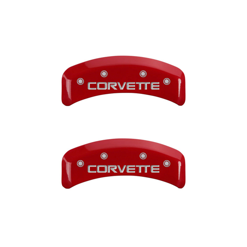 MGP 4 Caliper Covers Gloss Red Engraved with Corvette C4 (Full Kit 4 Pieces) - eliteracefab.com