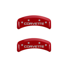 Load image into Gallery viewer, MGP 4 Caliper Covers Gloss Red Engraved with Corvette C4 (Full Kit 4 Pieces) - eliteracefab.com