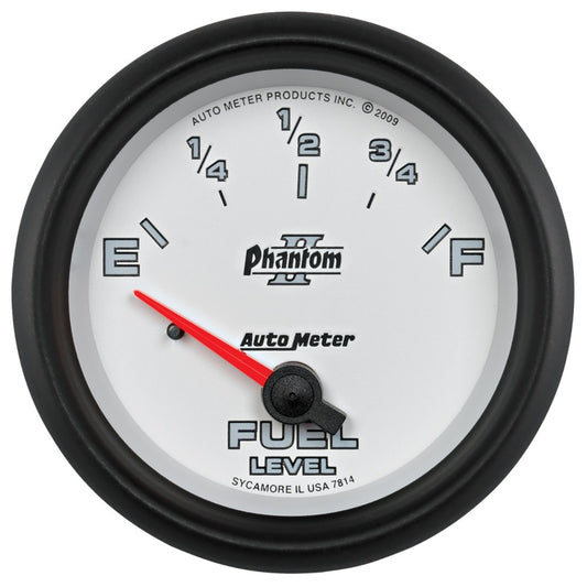 AutoMeter Gauge Fuel Level 2-5/8in. 0 Ohm(e) to 90 Ohm(f) Elec Phantom II 7814