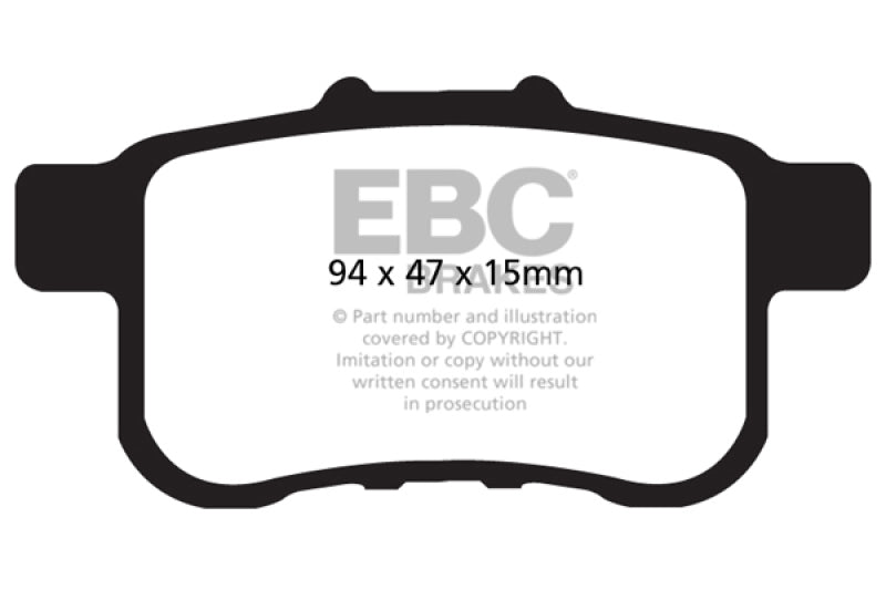 EBC 09-14 Acura TSX 2.4 Greenstuff Rear Brake Pads - eliteracefab.com