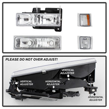 Load image into Gallery viewer, Xtune Chevy Suburban 94-98 Headlights w/ Corner &amp; Parking Lights 8pcs Chrome HD-JH-CCK88-AM-C-SET - eliteracefab.com