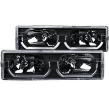 Load image into Gallery viewer, ANZO USA Chevrolet C1500 Crystal Headlights Black W/ Low - Brow; 1988-1998 - eliteracefab.com