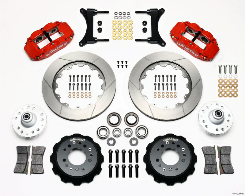Wilwood Narrow Superlite 6R Front Hub Kit 14.00in Red 79-87 GM G Body Wilwood