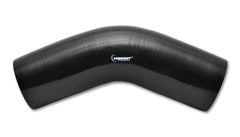 Vibrant 4 Ply Reinforced Silicone Elbow Connector - 2.5in I.D. - 45 deg. Elbow (BLACK) - eliteracefab.com