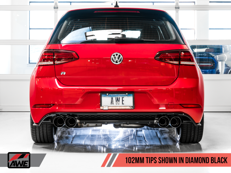 AWE Tuning MK7.5 Golf R SwitchPath Exhaust w/Diamond Black Tips 102mm - eliteracefab.com