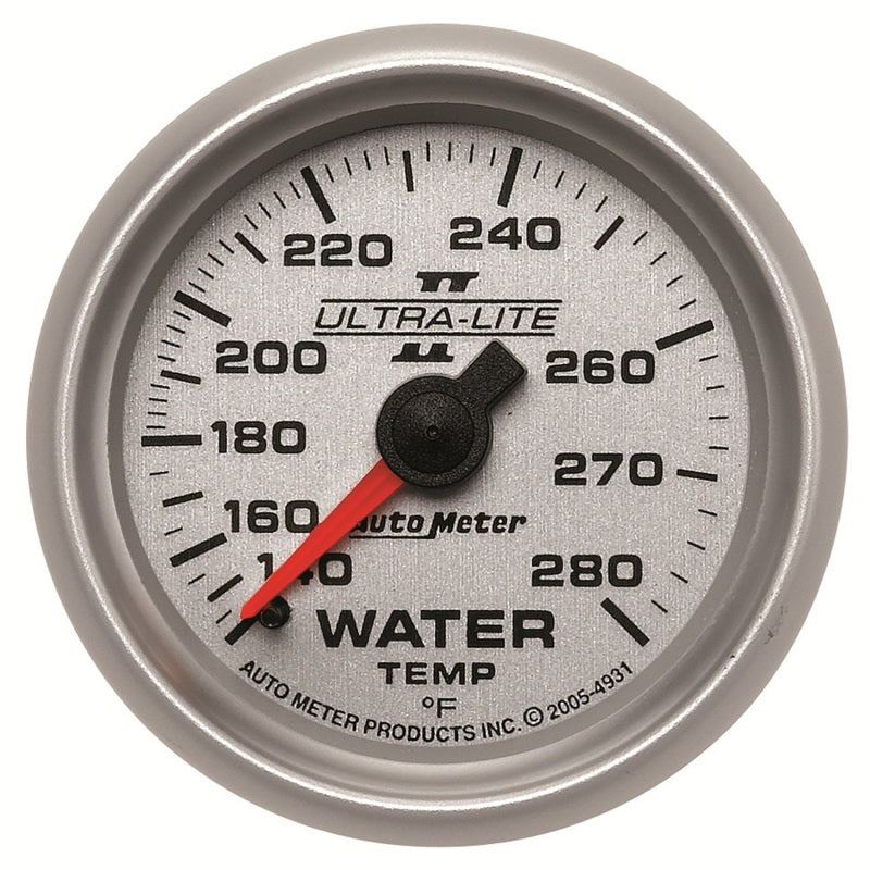 Autometer Ultra-Lite II 52mm 140-280 Deg F Mechanical Water Temp Gauge 4931