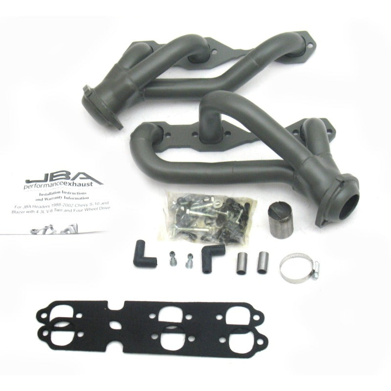 JBA 88-95 & 02-03 GM S-Truck 4.3L V6 4WD 1-1/2in Primary Ti Ctd Cat4Ward Header JBA