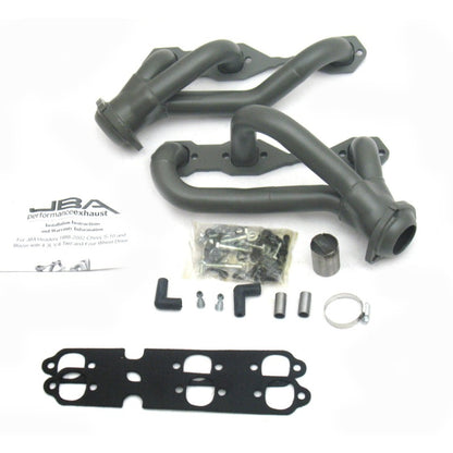 JBA 88-95 & 02-03 GM S-Truck 4.3L V6 4WD 1-1/2in Primary Ti Ctd Cat4Ward Header JBA