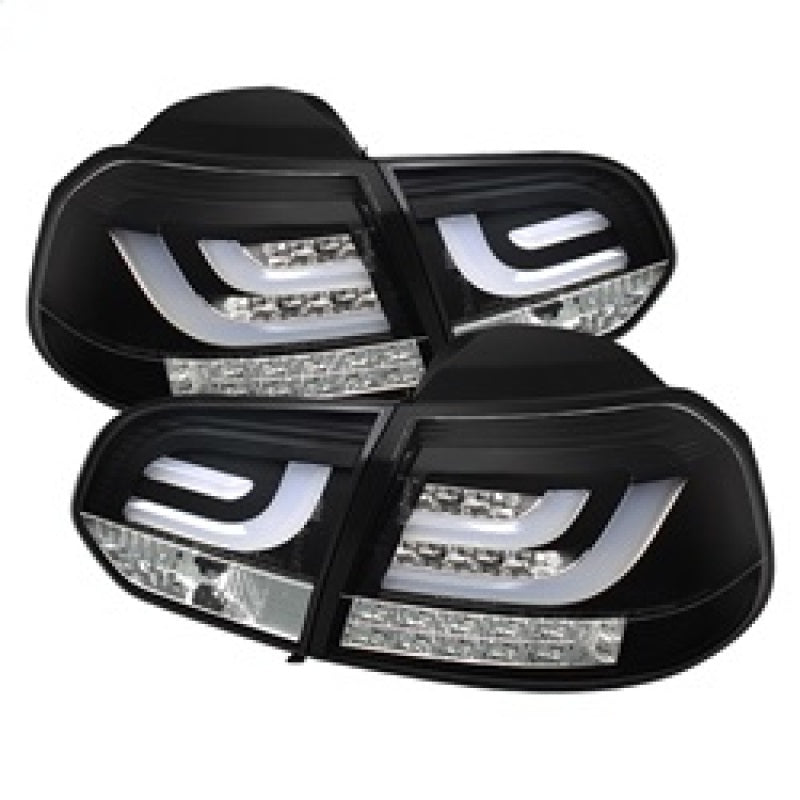 Spyder Volkswagen Golf/GTI 10-13 G2 Type With Light Bar LED Tail Lights Black ALT-YD-VG10-LED-G2-BK - eliteracefab.com