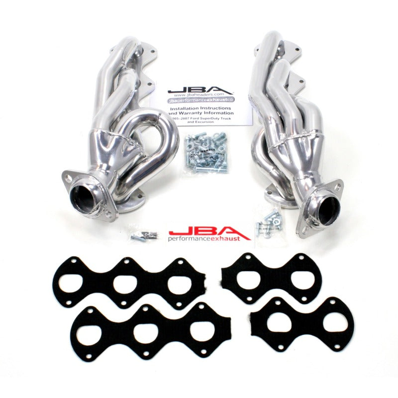 JBA 05-10 Ford F-Series 6.8L 3V V10 1-1/2in Primary Silver Ctd Cat4Ward Header JBA