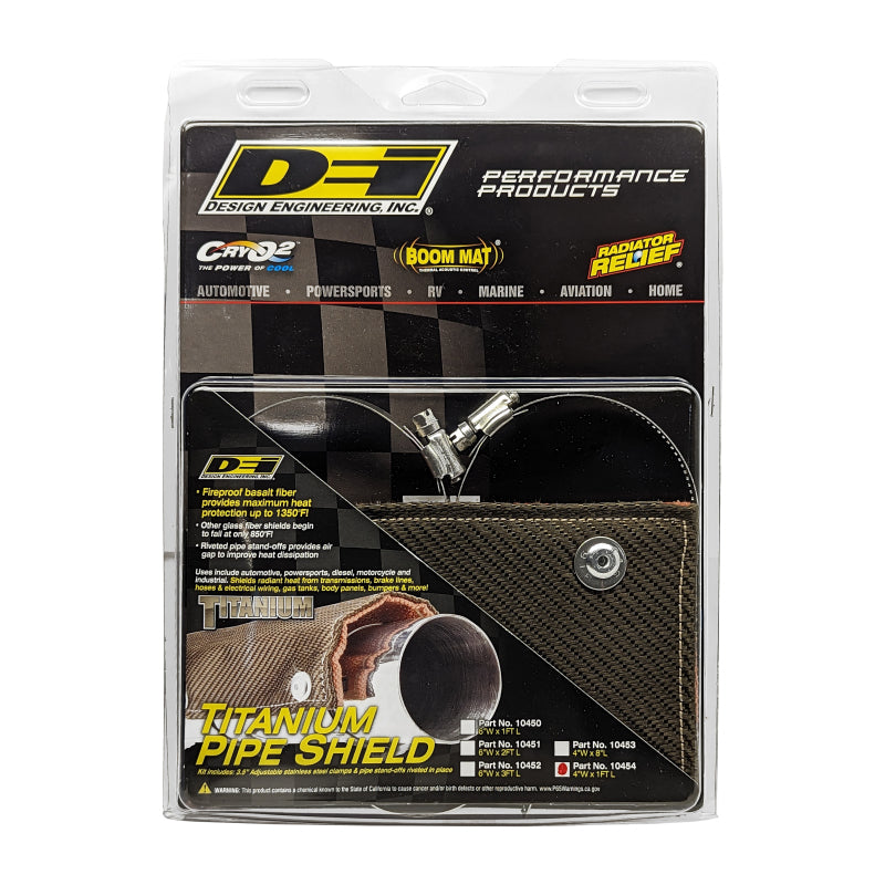 DEI Pipe Shield w/Stainless Steel Clamps - 4in x 12in - Titanium DEI