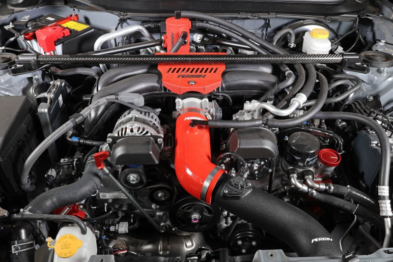 Perrin 22-23 Subaru BRZ/Toyota GR86 Silicone Inlet Hose (3in. ID / SS Wire) - Red Perrin Performance