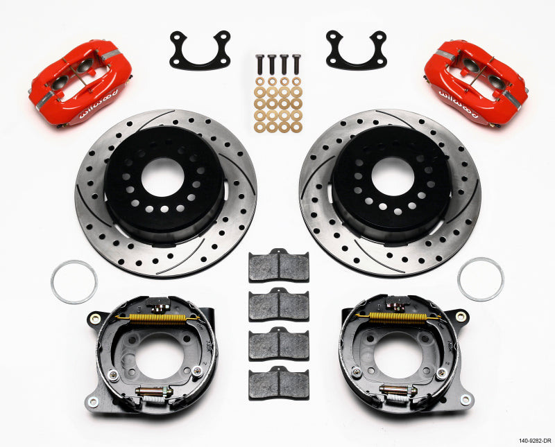 Wilwood Forged Dynalite P/S Park Brake Kit Drill-Red Small Ford 2.50in Offset - eliteracefab.com